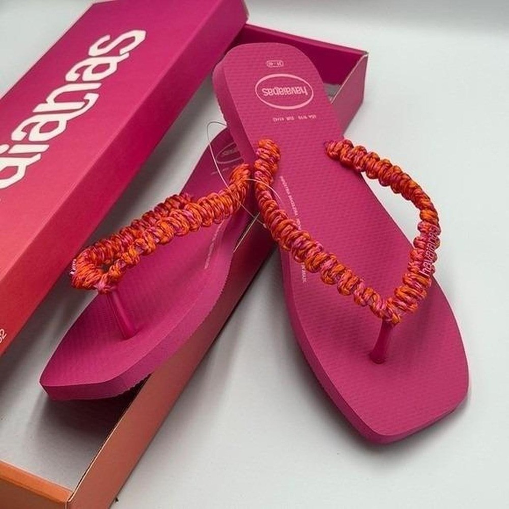 SQRE0016 W's 9/10 Havaianas Square Artisan Weave flip flops sandals